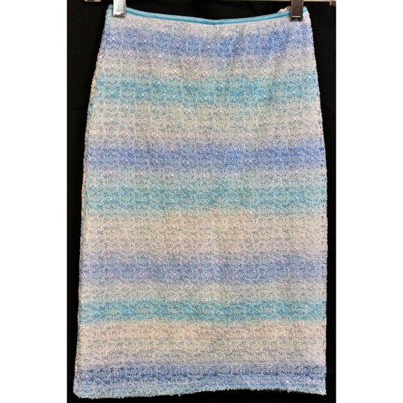 Sara Sara 2pc Tank Top Skirt 12 Blue Ombre Rhinestone Beach Ocean Stretch Casual - Picture 11 of 12